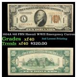 1934A $10 FRN Hawaii WWII Emergency Currency Grade
