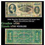 1886 $1 large size Silver Certificate Martha Washi