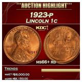 1923-p Lincoln Cent 1c ms66+ rd SEGS