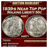 1939-s Walking Liberty Half Dollar Near Top Pop 50