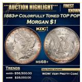 1883-p Morgan Dollar Colorfully Toned TOP POP! $1