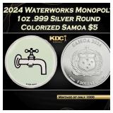 2024 Water Works Monopoly 1oz .999 Silver Round Co