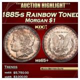 1885-s Morgan Dollar Rainbow Toned $1 ms65+ SEGS