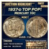 1937-d Mercury Dime TOP POP! 10c ms68+ fsb SEGS