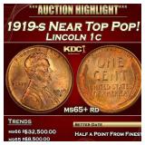 1919-s Lincoln Cent Near Top Pop! 1c ms65+ rd SEGS