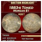 1883-s Morgan Dollar Toned $1 ms64+ SEGS