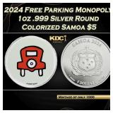 2024 Free Parking Monopoly 1oz .999 Silver Round C