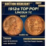 1912-s Lincoln Cent TOP POP! 1c ms66 rd SEGS
