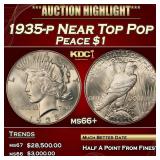 1935-p Peace Dollar Near Top Pop $1 ms66+ SEGS