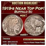 1919-s Buffalo Nickel Near Top Pop! 5c ms65+ SEGS
