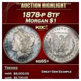 1878-p 8tf Morgan Dollar $1 ms65+ SEGS