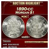 1890-cc Morgan Dollar $1 ms65+ SEGS