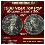 1938 Proof Walking Liberty Half Dollar Near Top Po