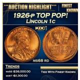 1926-p Lincoln Cent TOP POP! 1c ms68 rd SEGS