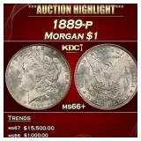 1889-p Morgan Dollar $1 ms66+ SEGS