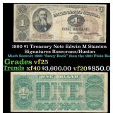 1890 $1 Treasury Note Edwin M Stanton Grades vf+ S