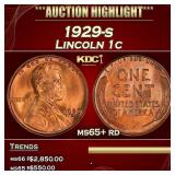 1929-s Lincoln Cent 1c ms65+ rd SEGS