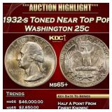 1932-s Washington Quarter Toned Near Top Pop! 25c