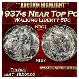 1937-s Walking Liberty Half Dollar Near Top Pop 50