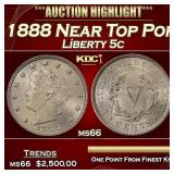 1888 Liberty Nickel Near Top Pop 5c ms66 SEGS
