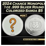 2024 Chance Monopoly 1oz .999 Silver Round Coloriz