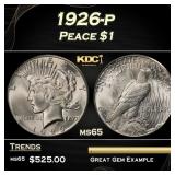 1926-p Peace Dollar $1 Grades ms65