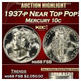 1937-p Mercury Dime Near Top Pop! 10c ms68 FSB SEG