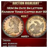1834 Sm Date Sm Letters Capped Bust Half Dollar Ra