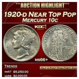 1920-d Mercury Dime Near Top Pop 10c ms66+ SEGS