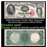 1880 $20 Legal Tender Note Alexander Hamilton Grad