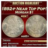 1892-p Morgan Dollar Near Top Pop! $1 ms65+ SEGS