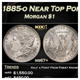 1885-o Morgan Dollar Near Top Pop $1 ms67+ SEGS