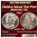1926-d Mercury Dime Near Top Pop 10c ms66+ FSB SEG