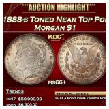 1888-s Morgan Dollar Toned Near Top Pop $1 ms66+ S