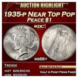 1935-p Peace Dollar Near Top Pop $1 ms66+ SEGS