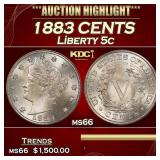 1883 CENTS Liberty Nickel 5c ms66 SEGS