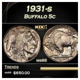 1931-s Buffalo Nickel 5c Grades ms66