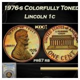 PCGS 1976-s Proof Lincoln Cent Colorfully Toned 1c