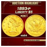 1893-p Gold Liberty Half Eagle $5 ms64 SEGS