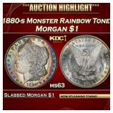 PCGS 1880-s Morgan Dollar Monster Rainbow Toned  $