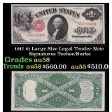 1917 $1 Large Size Legal Tender Note Grades Choice