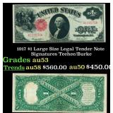1917 $1 Large Size Legal Tender Note Grades Select