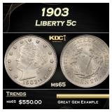 1903 Liberty Nickel 5c Grades ms65