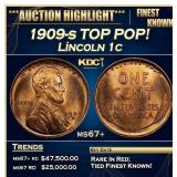 1909-s Lincoln Cent TOP POP! 1c ms67+ SEGS