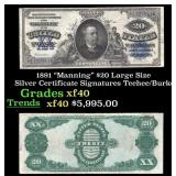 1891 $20 Large Silze Silver Certificate "Manning"