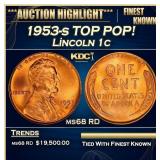 1953-s Lincoln Cent TOP POP! 1c ms68 RD SEGS