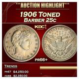 1906 Proof Barber Quarter Toned 25c pr66+ SEGS