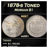 1878-s Morgan Dollar Toned $1 Grades ms65+