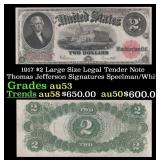 1917 $2 Large Size Legal Tender Note Thomas Jeffer