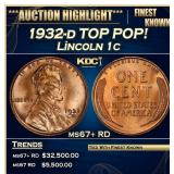 1932-d Lincoln Cent TOP POP! 1c ms67+ RD SEGS